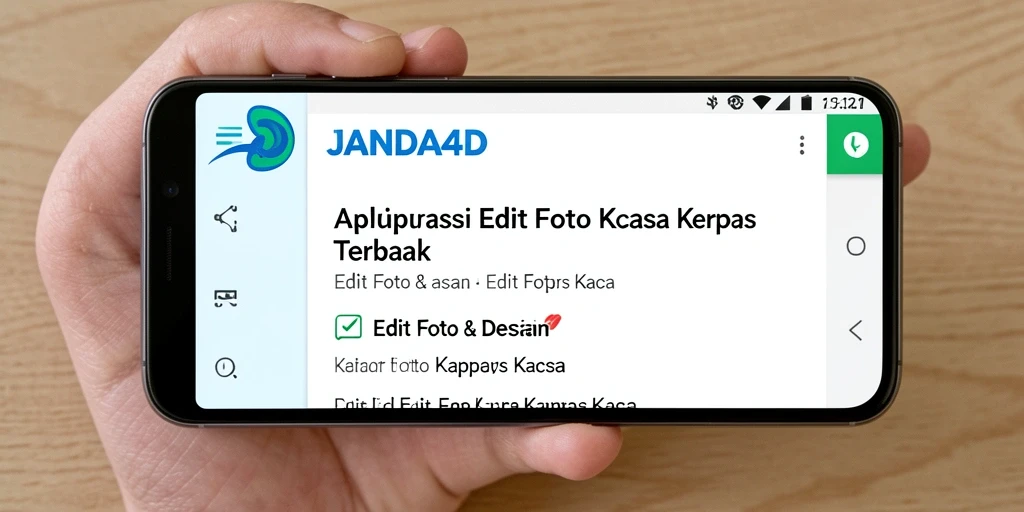 Tampilan antarmuka JANDA4D untuk Edit Foto Kertas Kaca yang modern.