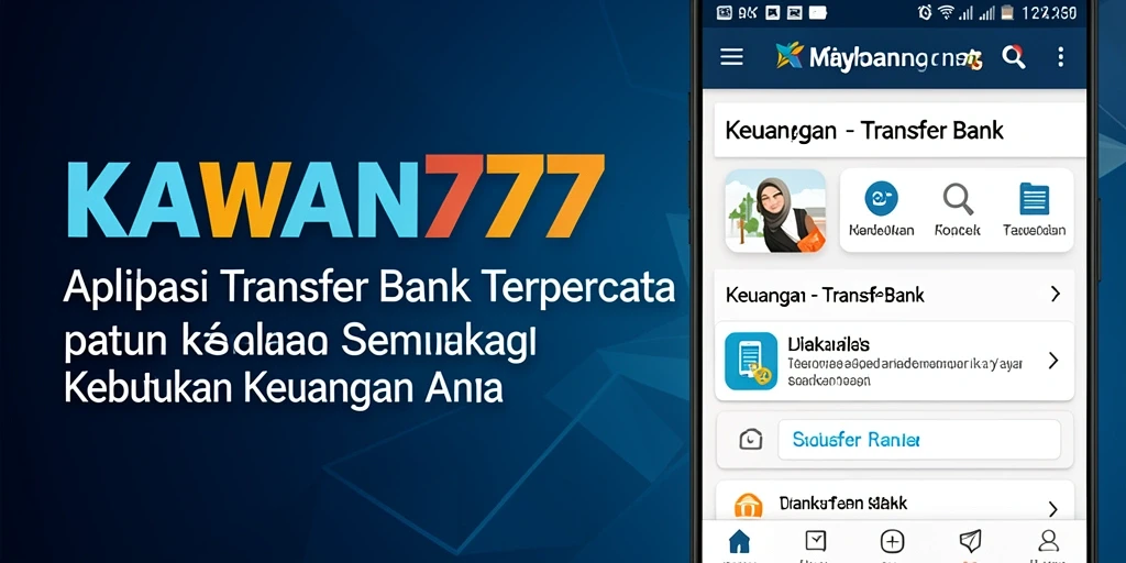 Tampilan antarmuka KAWAN777 yang user-friendly saat melakukan transaksi Transfer Bank.