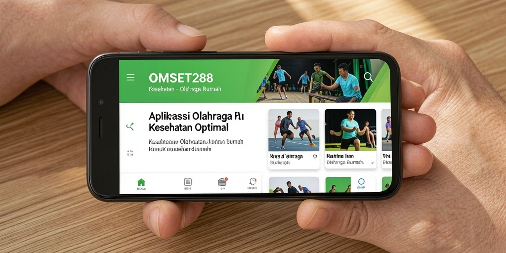 Tampilan antarmuka menarik dari aplikasi Olahraga Rumah OMSET288.