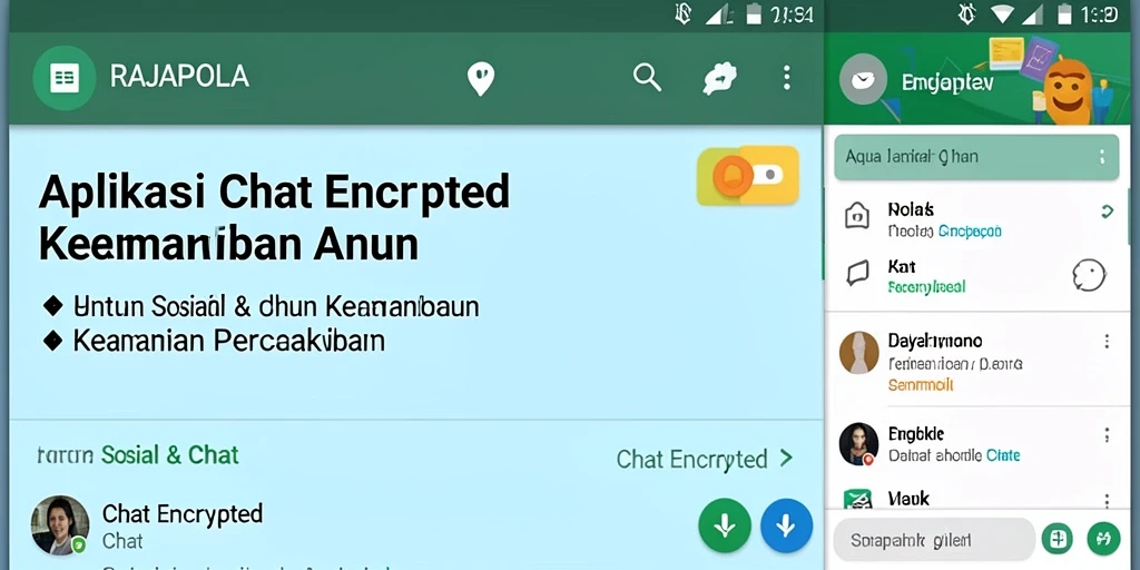 Antarmuka aplikasi RAJAPOLA menampilkan fitur Chat Encrypted yang intuitif.