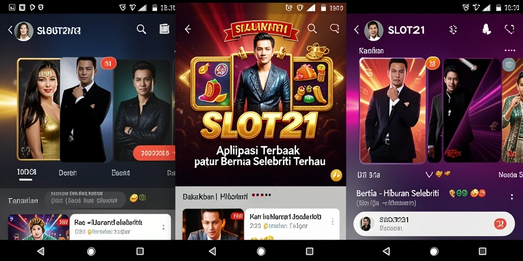 Tampilan antarmuka aplikasi SLOT21 yang menarik dan modern.