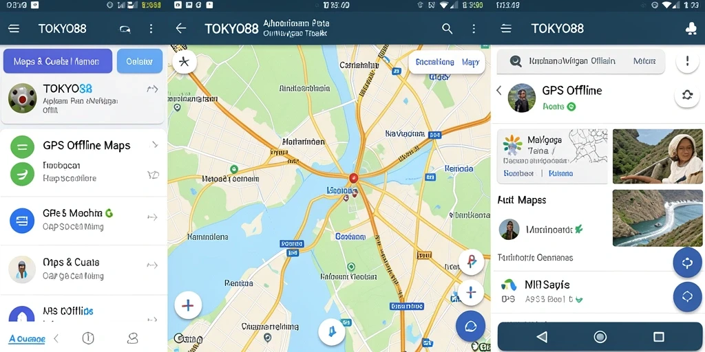 Antarmuka TOKYO88 yang intuitif memudahkan navigasi GPS Offline Maps.